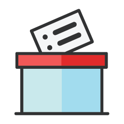 Icon of a voting ballot and box