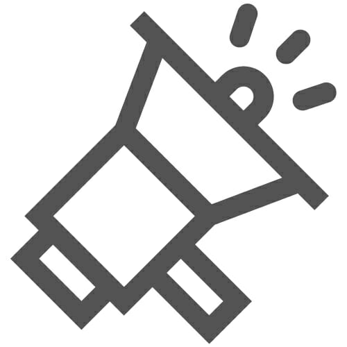 Grey megaphone icon