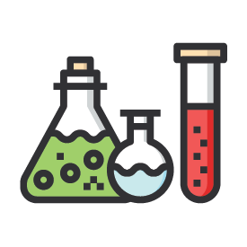 Icon of chemistry flasks