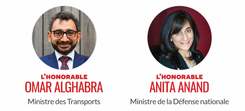 Honorable Omar Alghabra, Ministre des Transports. Honorable Anita Anand, ministre de la Défense nationale.